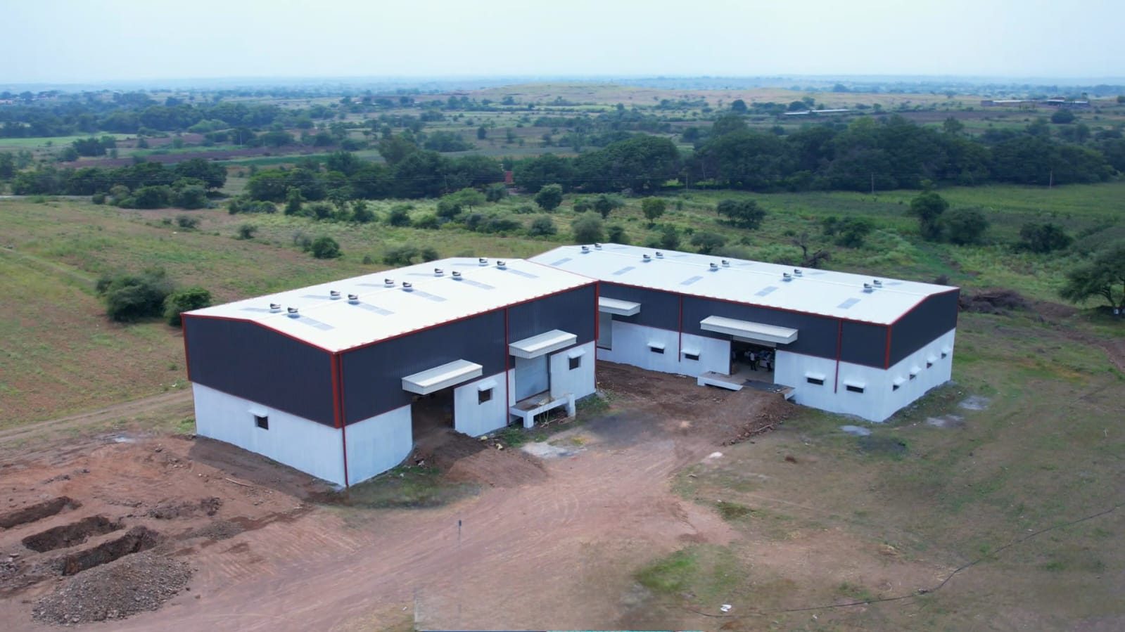 AgroGems / Mandprabha FPC facility, aerial view, Shikhar Shinganapur, Satara